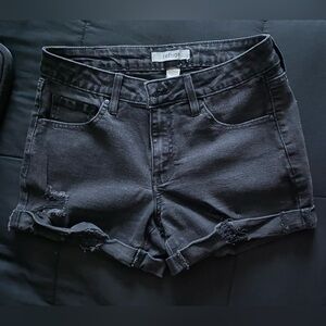 Black mid waist mini Jean shorts